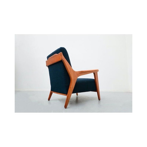 Image 1 of Pair of vintage blue armchairs by Melchiorre Bega, Italy 1950