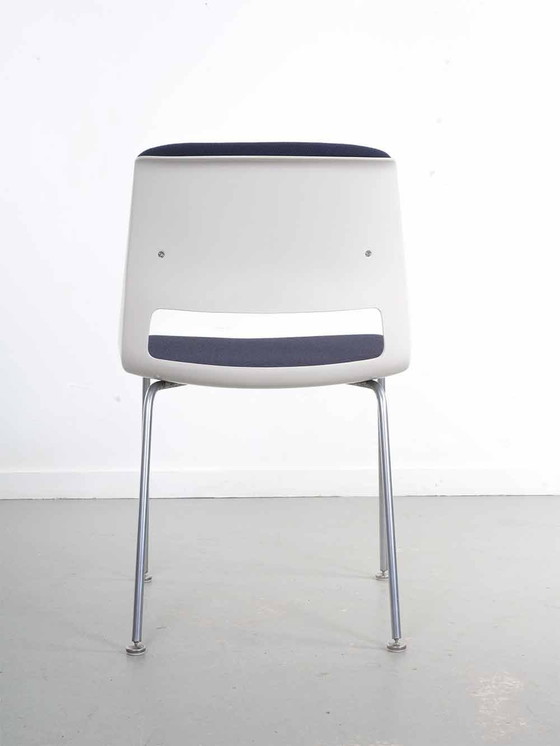 Image 1 of Set Of 4 Dark Blue Gispen Dining Chairs - A.R. Cordemeyer