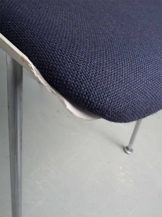 Image 1 of Set Of 4 Dark Blue Gispen Dining Chairs - A.R. Cordemeyer