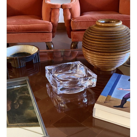 Image 1 of Vintage molded crystal ashtray, France 1970