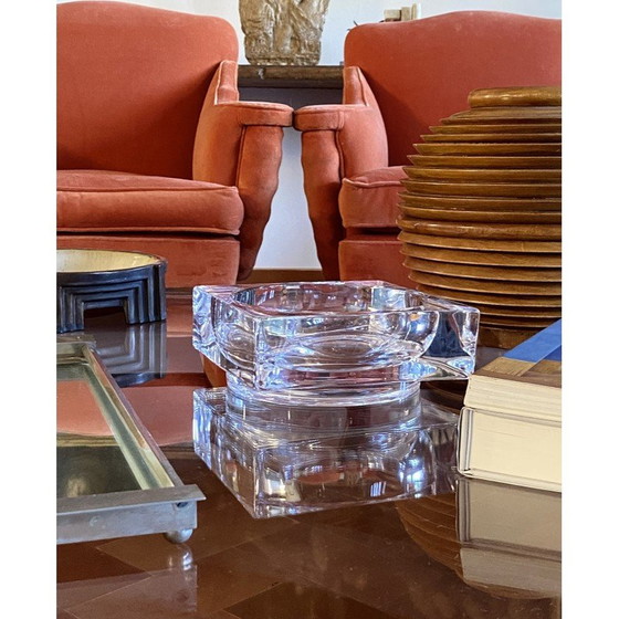 Image 1 of Vintage molded crystal ashtray, France 1970