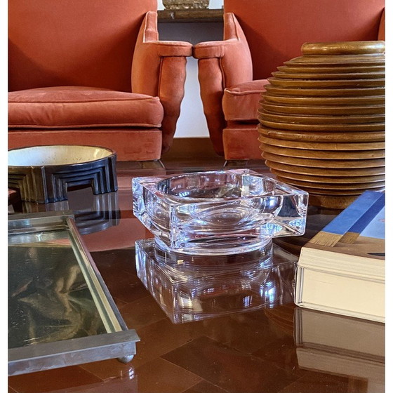 Image 1 of Vintage molded crystal ashtray, France 1970