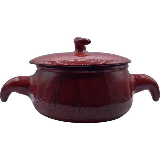 Image 1 of Vintage enamelled pot by Charles Voltz for Vallauris