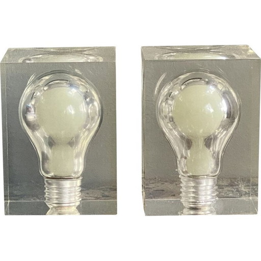 Pair of vintage sculptures "Glow In The Dark" by Pierre Giraudon, 1970