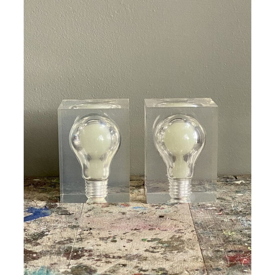 Image 1 of Coppia di sculture vintage "Glow In The Dark" di Pierre Giraudon, 1970