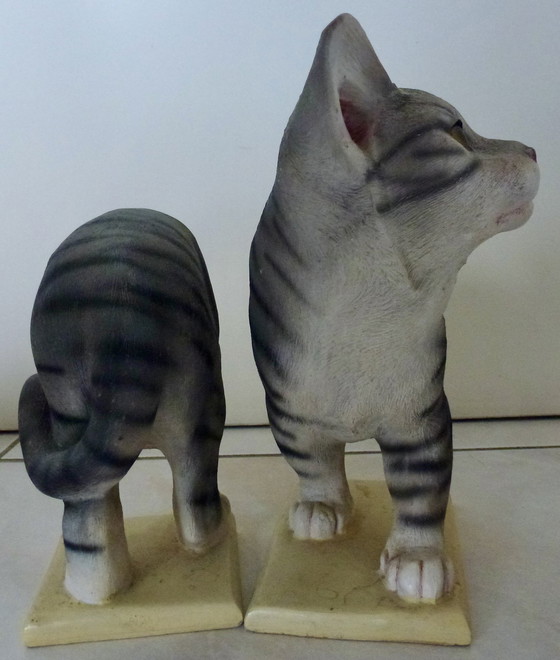 Image 1 of Beautifully Drawn Cat As Bookends.