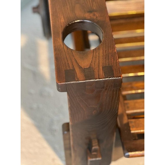 Image 1 of Poltrona vintage con pouf in legno, 1965