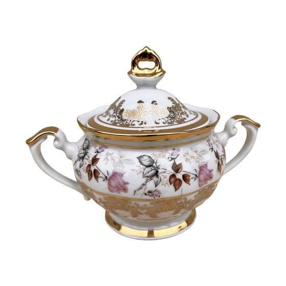 Image 1 of Porcelain Coffee Set, Golden Rose, Chodzież, Poland, 1980S.