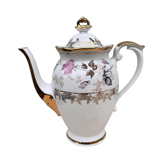 Image 1 of Porcelain Coffee Set, Golden Rose, Chodzież, Poland, 1980S.