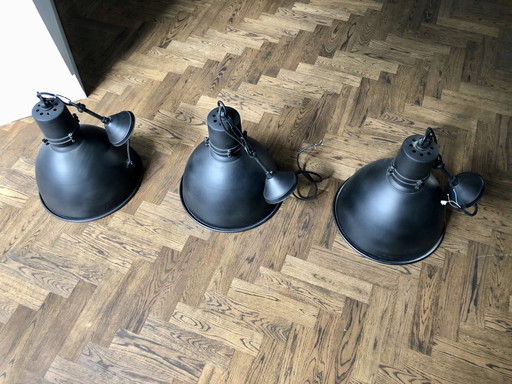 3x Duijs Trading Lampes suspendues, métal noir