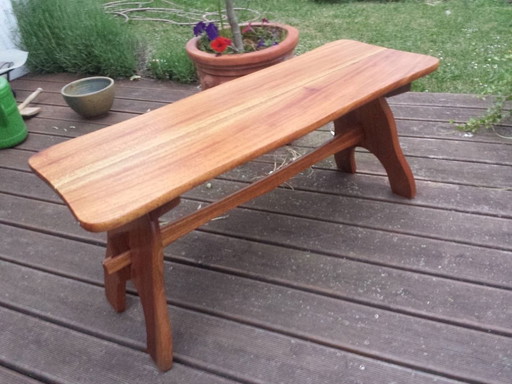 Handmade Rustic Elm Bench, 1970S