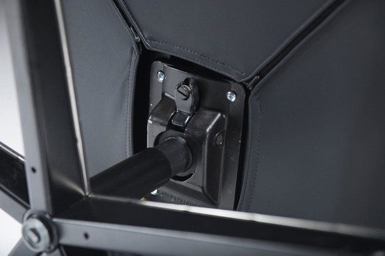 Image 1 of Rare Vintage Office Chair In Black Leather By Otto Zapf For Knoll International