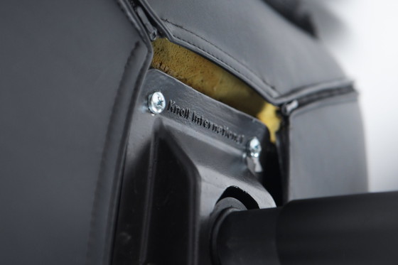 Image 1 of Rare Vintage Office Chair In Black Leather By Otto Zapf For Knoll International