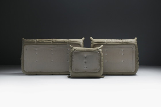 Image 1 of Stunning, Original Togo (2011) In Khaki Leather By Michel Ducaroy - Ligne Roset