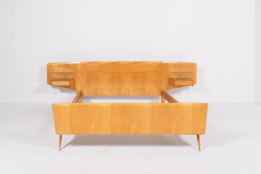 1950’S Mid-Century Italian Modern Double Bed Frame From Vittorio Dassi