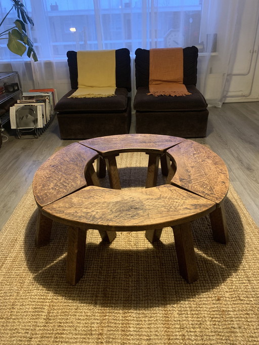 Brutalist Coffee Table Solid Oak