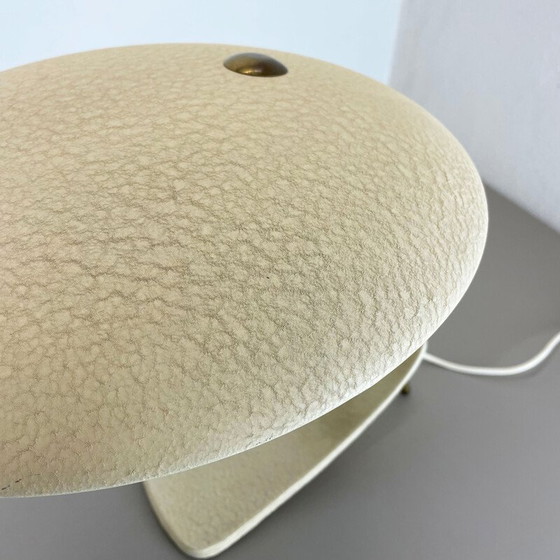 Image 1 of Vintage Bauhaus beige metal and brass desk lamp, Austria 1950s