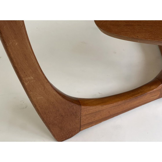 Image 1 of Tavolino da caffè vintage in teak e vetro, Regno Unito 1970