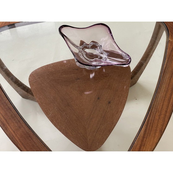 Image 1 of Tavolino da caffè vintage in teak e vetro, Regno Unito 1970