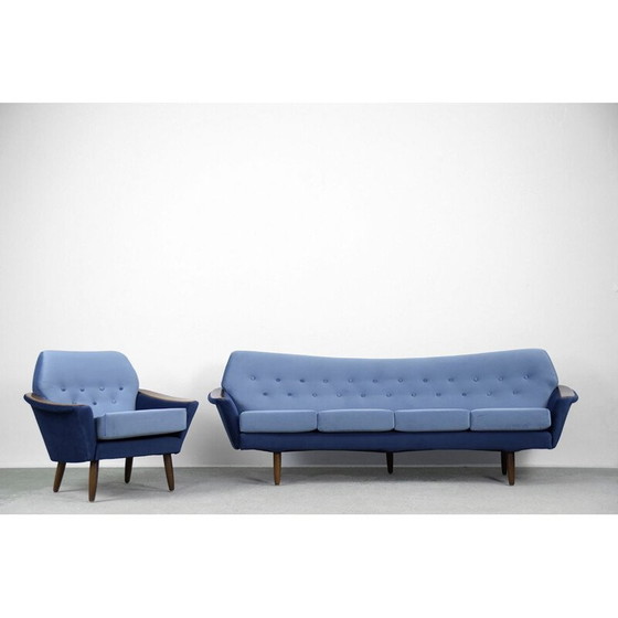 Image 1 of Scandinavian vintage velvet living room set for Holm Fabriker AB, Sweden 1960