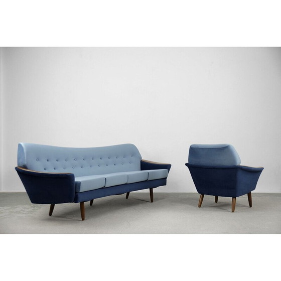 Image 1 of Scandinavian vintage velvet living room set for Holm Fabriker AB, Sweden 1960