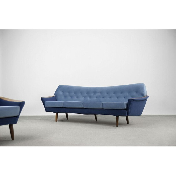 Image 1 of Scandinavian vintage velvet living room set for Holm Fabriker AB, Sweden 1960