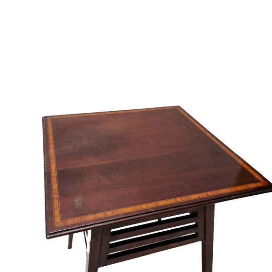 Image 1 of English Mahogany Square Side Table, Circa 1900