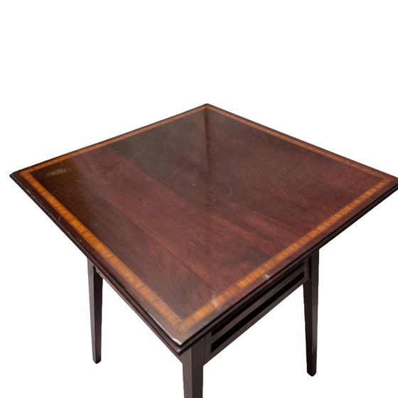 Image 1 of English Mahogany Square Side Table, Circa 1900