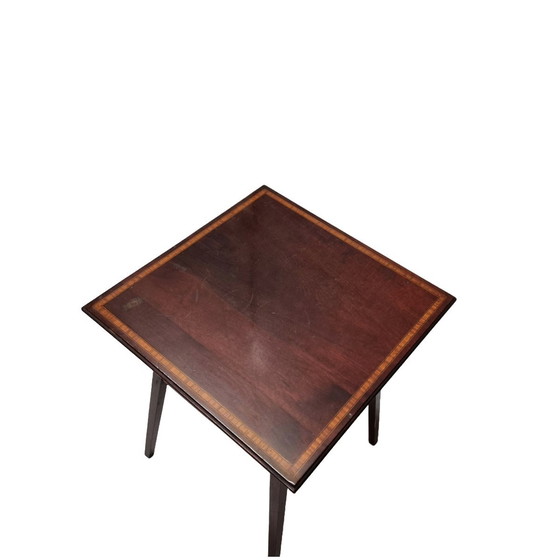 Image 1 of English Mahogany Square Side Table, Circa 1900