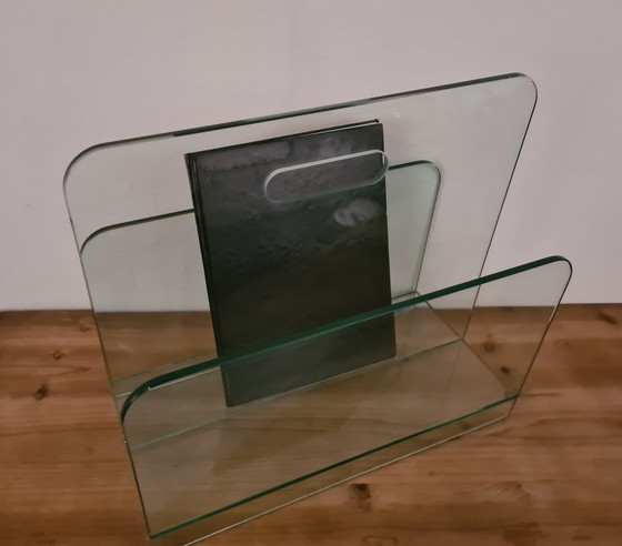 Image 1 of Glass Italian Design Reading Tray/Magazine Holder.