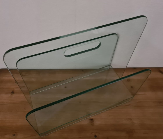 Image 1 of Glass Italian Design Reading Tray/Magazine Holder.