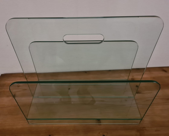 Image 1 of Glass Italian Design Reading Tray/Magazine Holder.