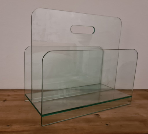 Glass Italian Design Reading Tray/Magazine Holder.