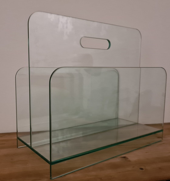 Image 1 of Glass Italian Design Reading Tray/Magazine Holder.