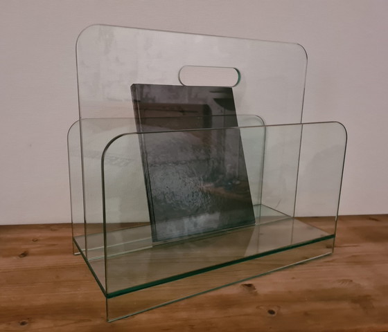 Image 1 of Glass Italian Design Reading Tray/Magazine Holder.