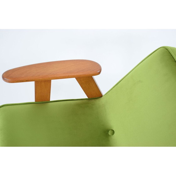 Image 1 of Vintage green velvet armchair 366 by J. Chierowski 1960s 