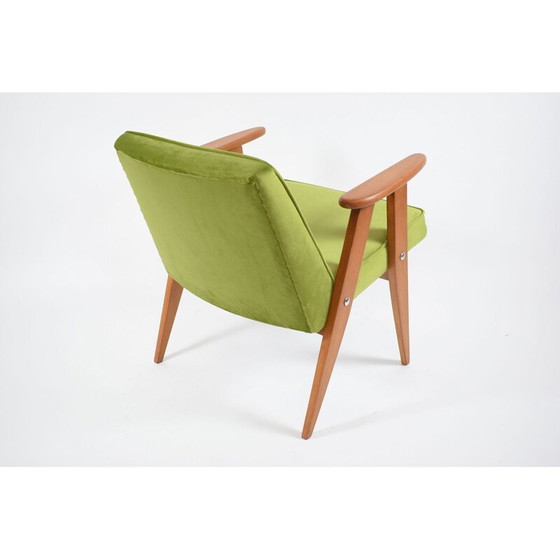 Image 1 of Vintage green velvet armchair 366 by J. Chierowski 1960s 