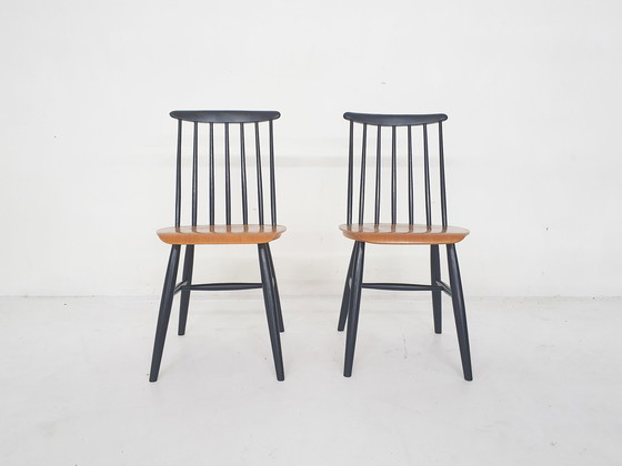 Image 1 of Set of two spindle back chairs, The Netherlands 1960's