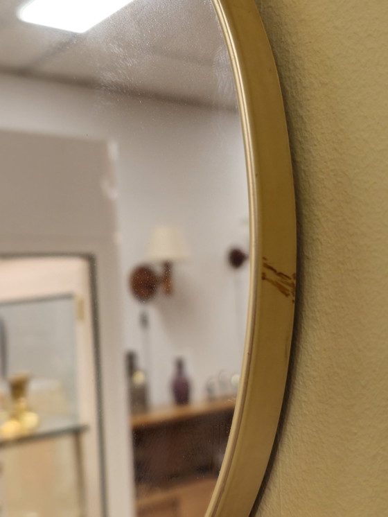 Image 1 of Specchio da parete vintage in ottone dorato