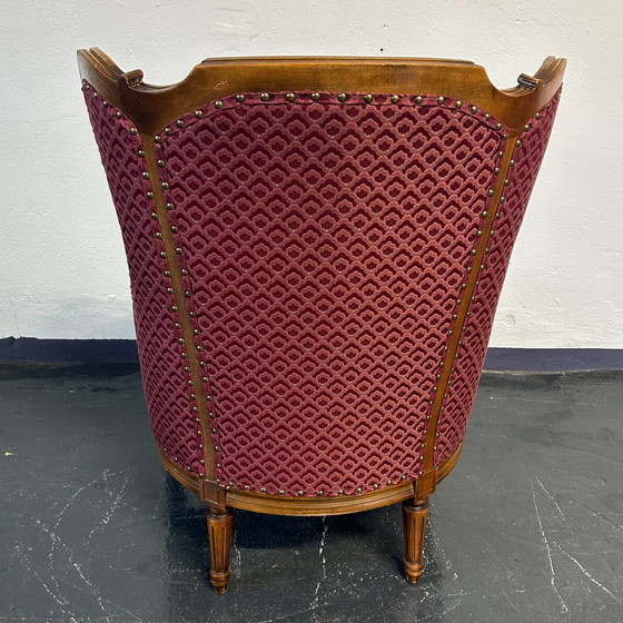 Image 1 of Antique wing chair new upholstered around 1910