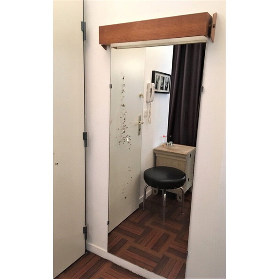 Image 1 of Specchio vintage scandinavo in teak con illuminazione, 1970