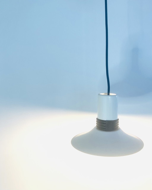 2 Scandinavian White Lacquered Pendant Lights