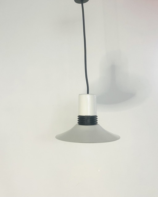 2 Scandinavian White Lacquered Pendant Lights
