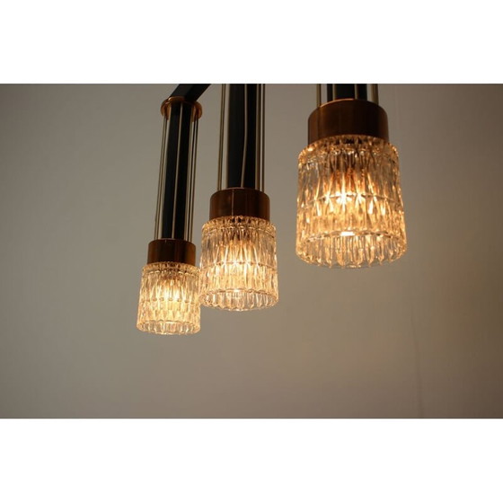 Image 1 of Lampadario vintage in metallo di Drukov, Cecoslovacchia 1970