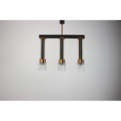 Vintage metal chandelier by Drukov, Czechoslovakia 1970