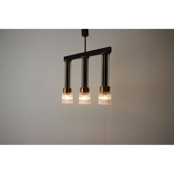 Image 1 of Lampadario vintage in metallo di Drukov, Cecoslovacchia 1970