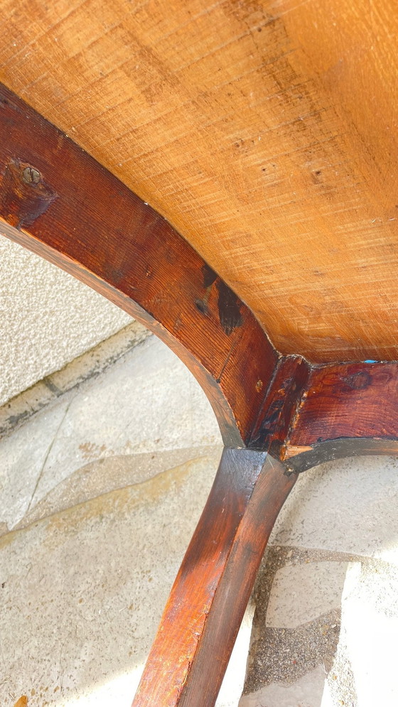 Image 1 of Solid wood table with curved legs France