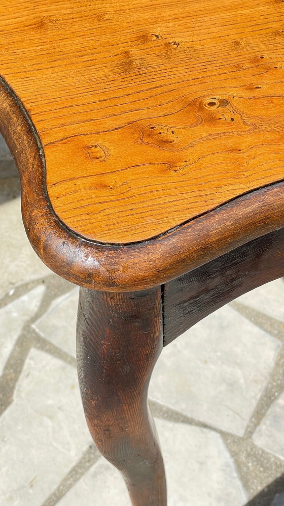 Image 1 of Solid wood table with curved legs France