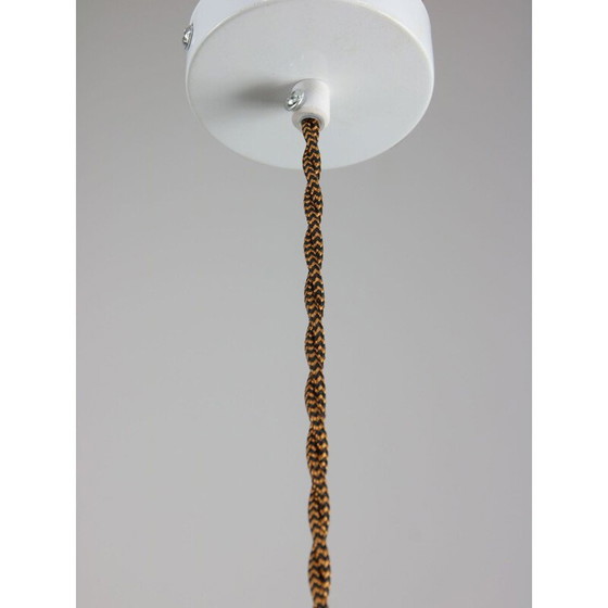 Image 1 of Vintage opal glass and brass pendant lamp