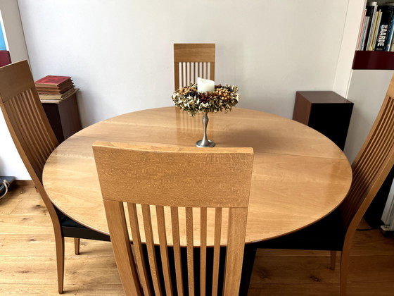 Image 1 of 4 Design Dining Chairs With Round Table And Extra Middle Table